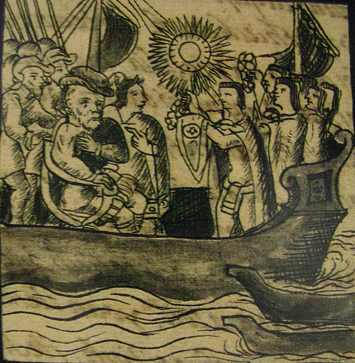 Florentine Codex The Final Days Mural Aztec Emissaries Bear Gifts To Cortes original image